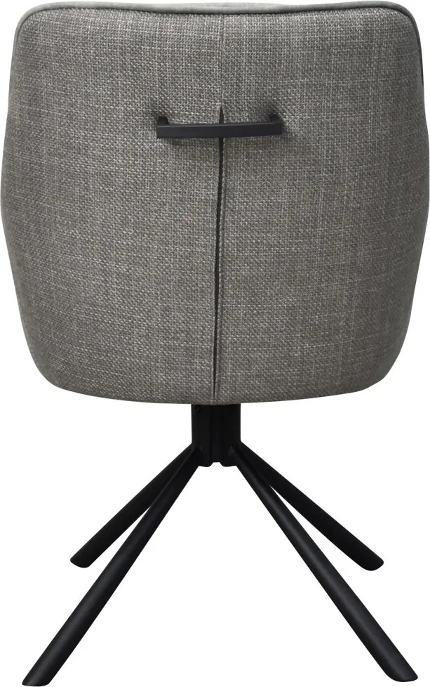 Otočná jedálenská stolička Axel, stredne šedá zamatová látka/tkanina