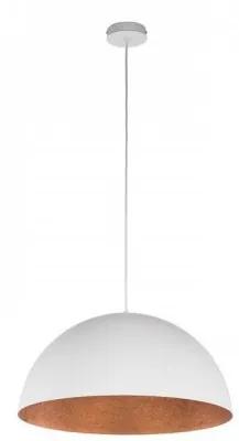 SIGMA Industriálne závesné osvetlenie SFERA, 1xE27, 60W, 50cm, okrúhle, biele, medené