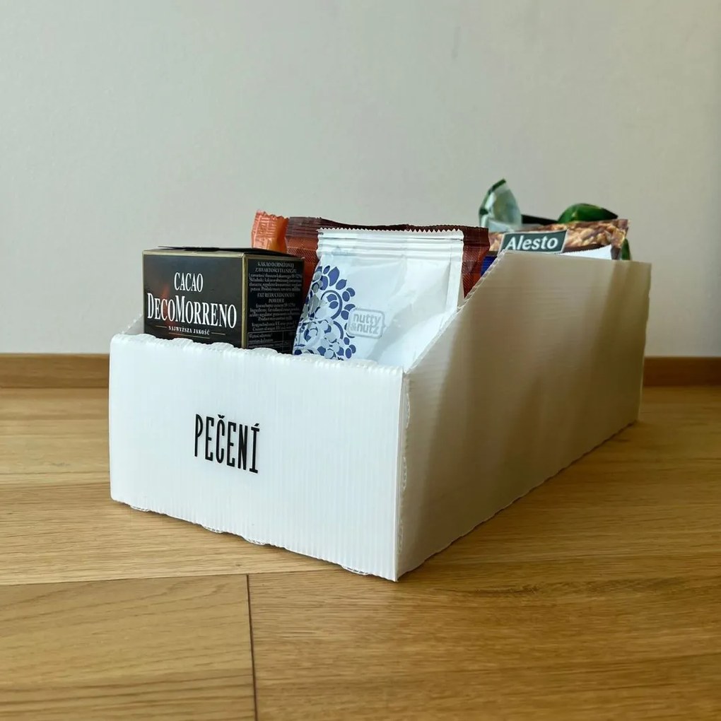 Prosperplast Úložný box, plastový 20x50x16cm - do spíže i do skříně KARTONPLAST - BÍLÝ