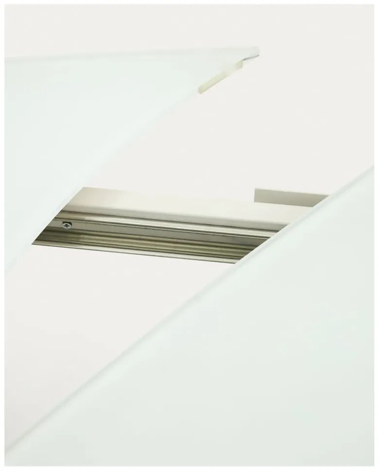 Biely rozkladací jedálenský stôl so sklenenou doskou 100x130 cm Yodalia – Kave Home