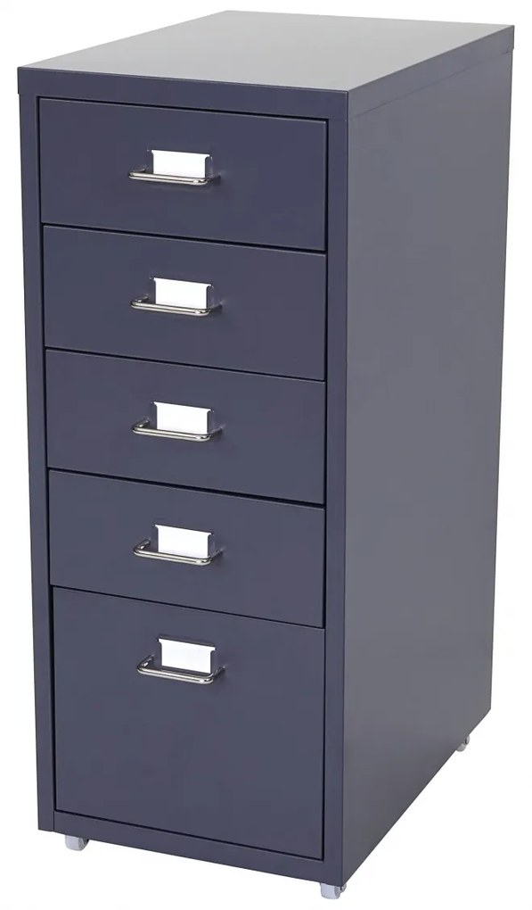 Zásuvková skrinka Boston T851 - 69x28x41cm, 5 zásuviek - tmavo sivá