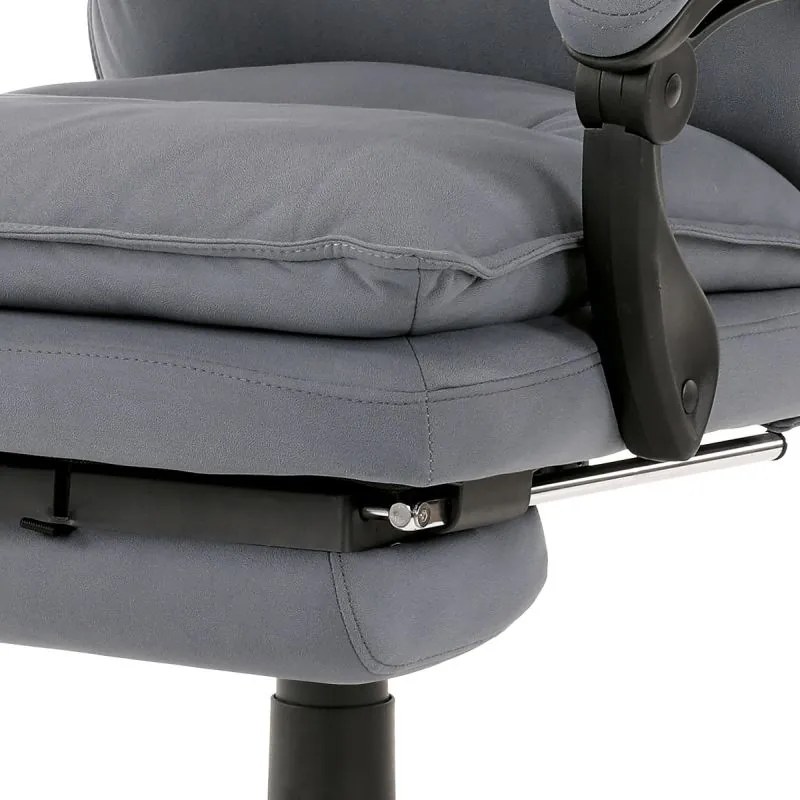 KA-Y350 GREY, Luxusné kancelárske kreslo s podnožkou, poťah šedá látka