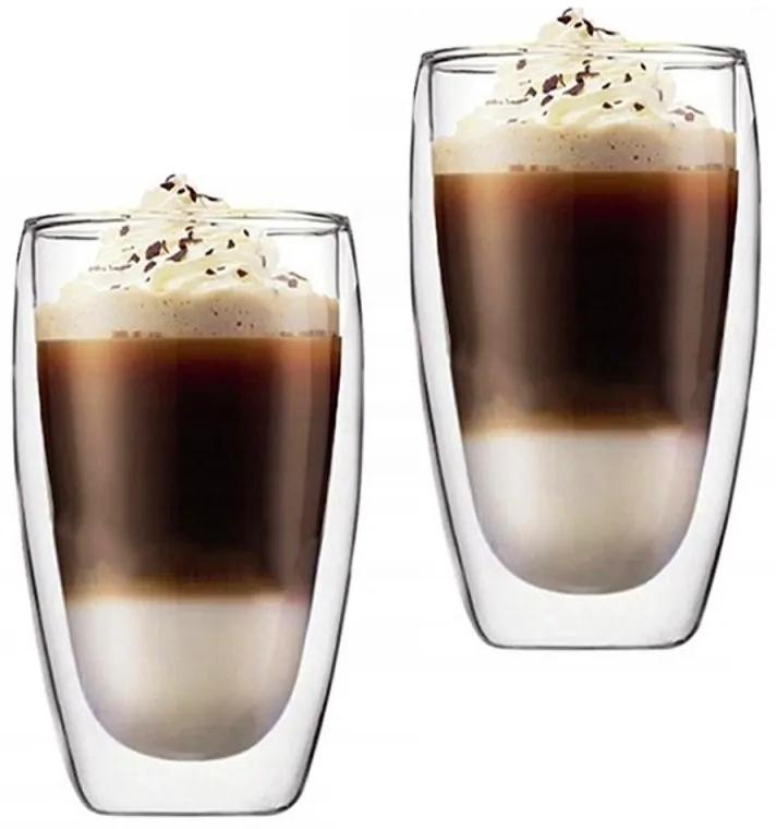 Sada 2 dvojstenných pohárov na kávu Latte long