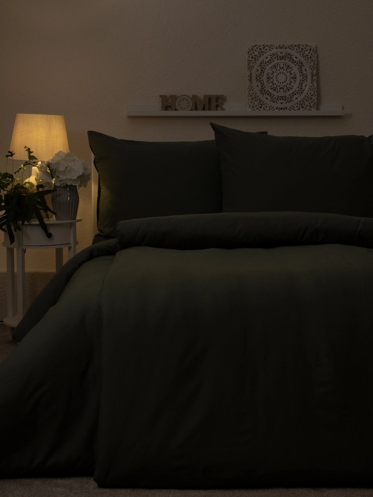 Francúzské bavlnené obliečky Renforcé – Jasmine olivová