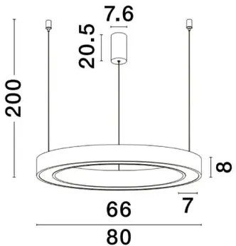 LED luster Morbido 80 čierne s diaľkovým ovládaním