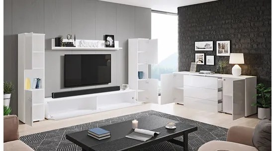 Obývačkový nábytok Bamisio II, Farby: matera / gaštan breslau, Osvetlenie: bez osvetlenia