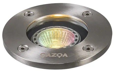 Inteligentný zemný reflektor z nehrdzavejúcej ocele vrátane WiFi GU10 IP65 - Basic Round