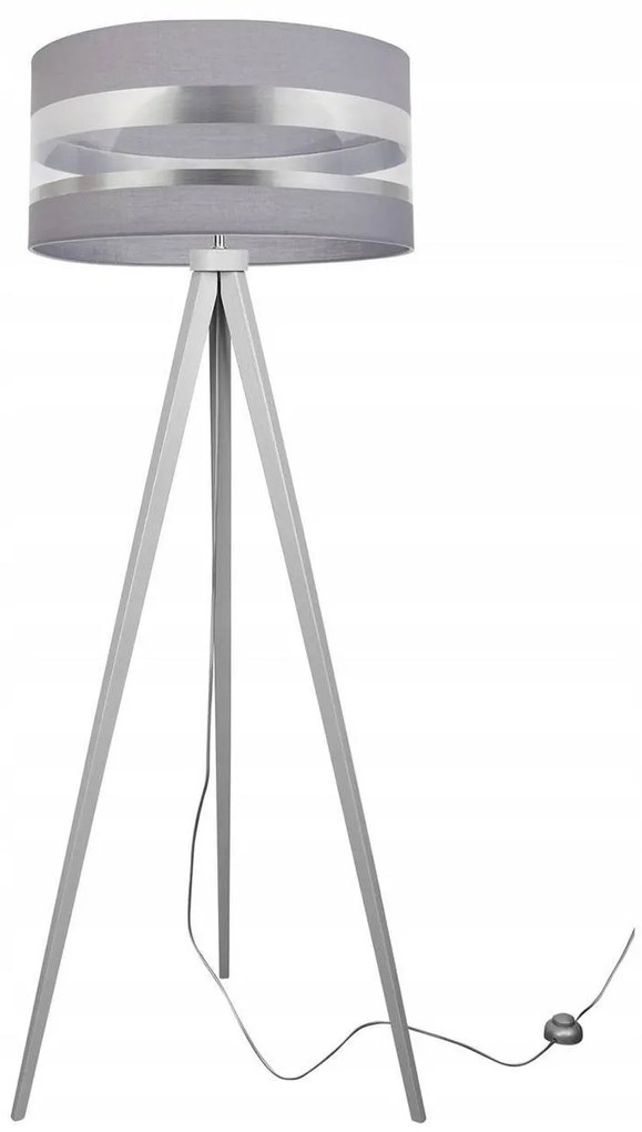 Stojacia lampa Intense Chrome, 1x textilné tienidlo (výber zo 6 farieb), (výber z 5 farieb konštrukcie), (fi 40cm)