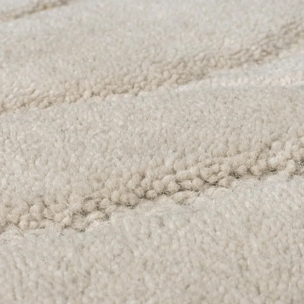 Krémový ručne tkaný vlnený okrúhly koberec ø 160 cm Mesmerise Natural – Flair Rugs