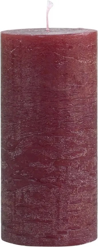 Červená široká sviečka Rustic pillar red - Ø 5*8cm/ 16h