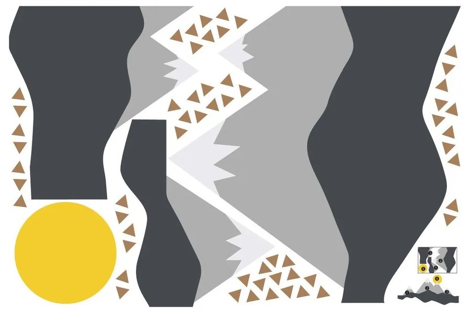 Nástenná samolepka Ambiance Giant Kid Sticker Scandinavian Mountains Nordika