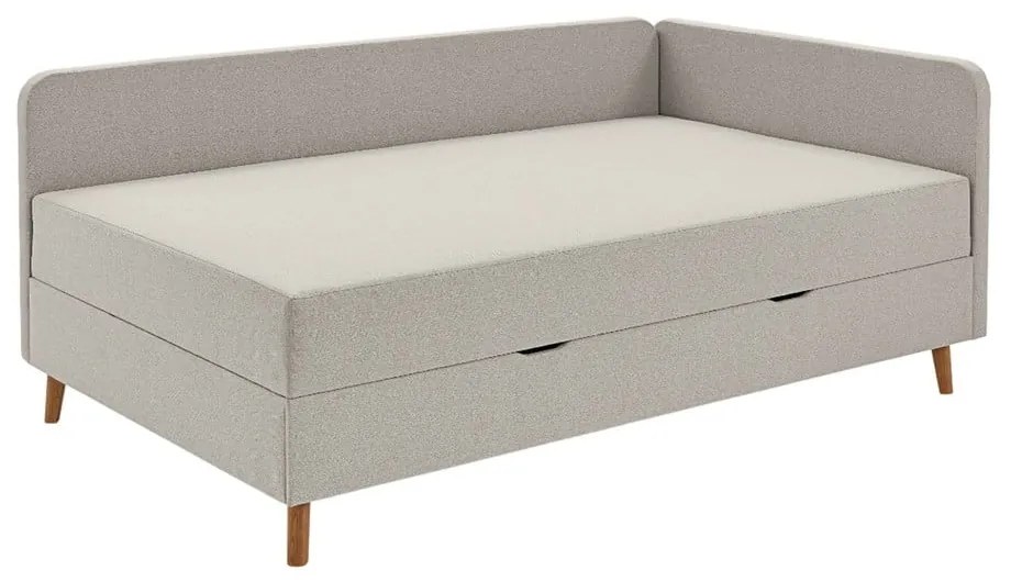 Béžová čalúnená jednolôžková posteľ s úložným priestorom 120x200 cm Cabana – Meise Möbel