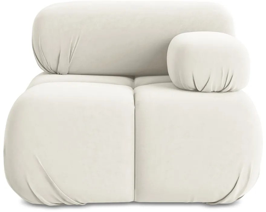 Biely zamatový modul pohovky (pravý roh) Lokua – Makamii