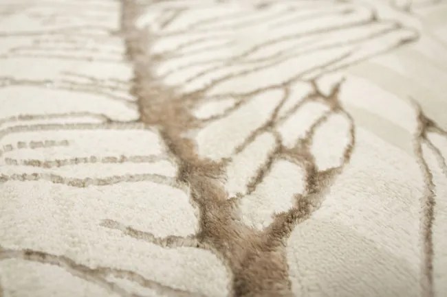 Koberec Allora Plus F784A lístie, krémový / béžový / zlatý