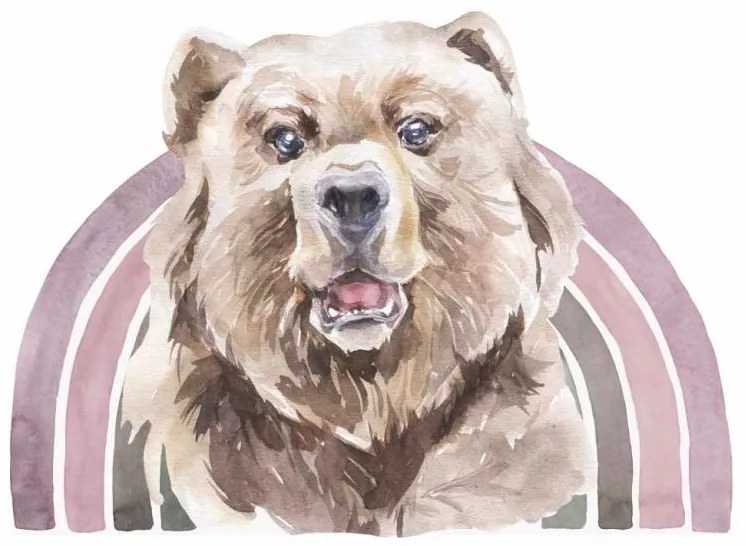Gario Detská nálepka na stenu Rainbow animals - medveď Farba: A, Rozmery: 98 x 70 cm