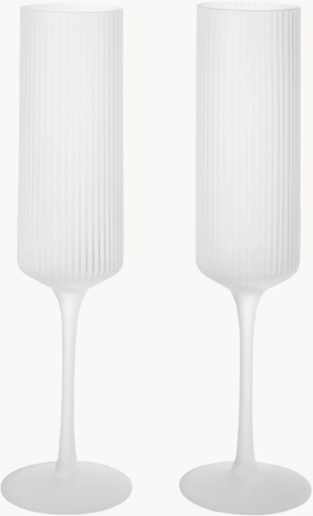 Ručne fúkané poháre na šampanské Ripple, 2 ks