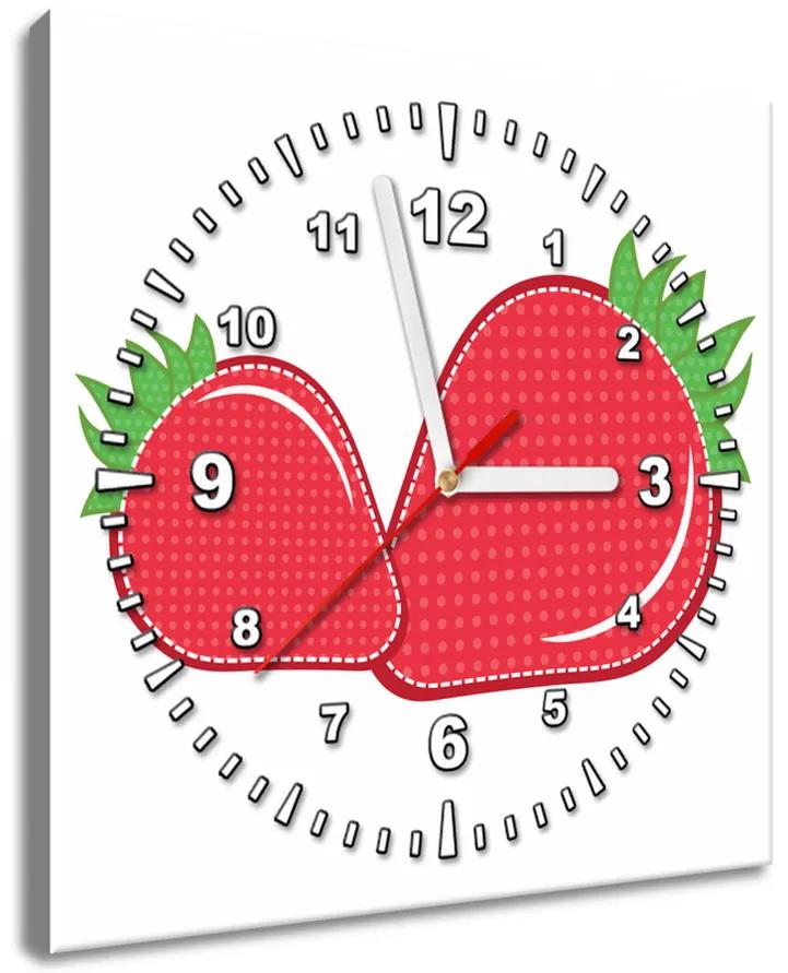 Gario Obraz s hodinami Jahody Rozmery: 30 x 30 cm
