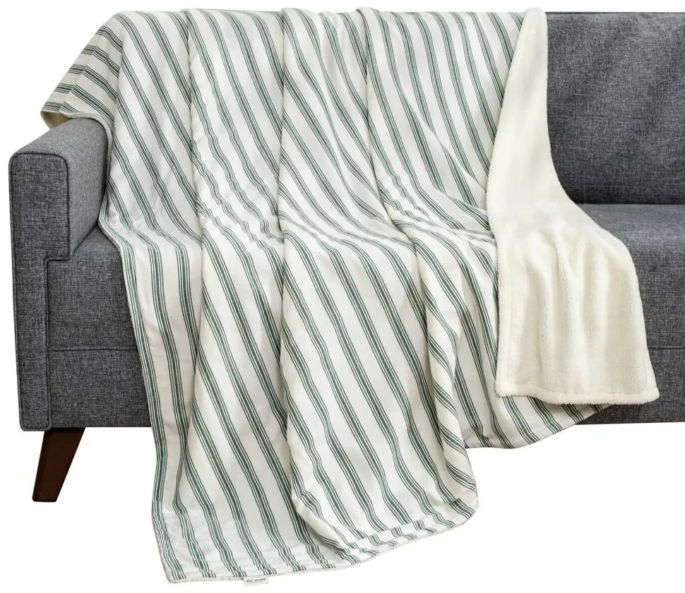 Biela/zelená deka 150x190 cm Soren Wellsoft – Mijolnir