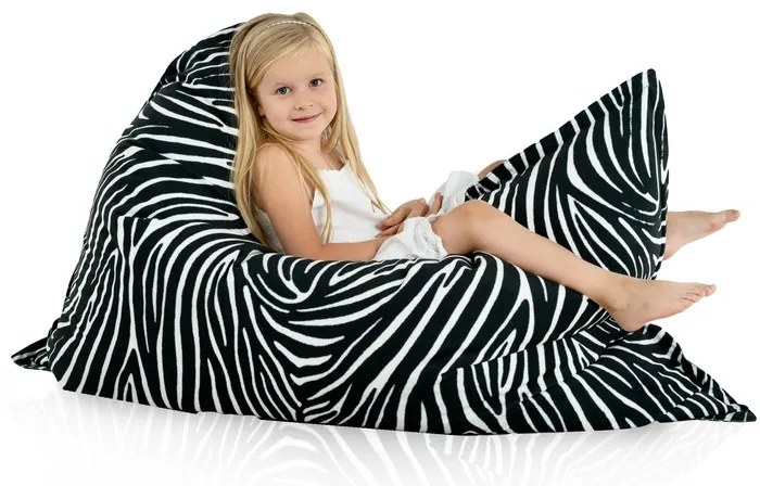 Luxusný sedací vak Zebra – XL/XXL pohodlie s divokým štýlom Veľkosť: XL