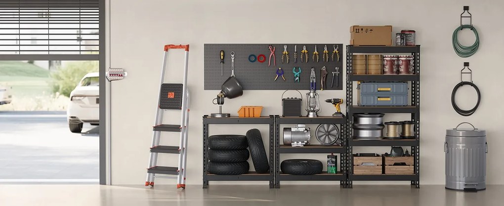 Dílenský regál Matys 75 cm hnědý/černý