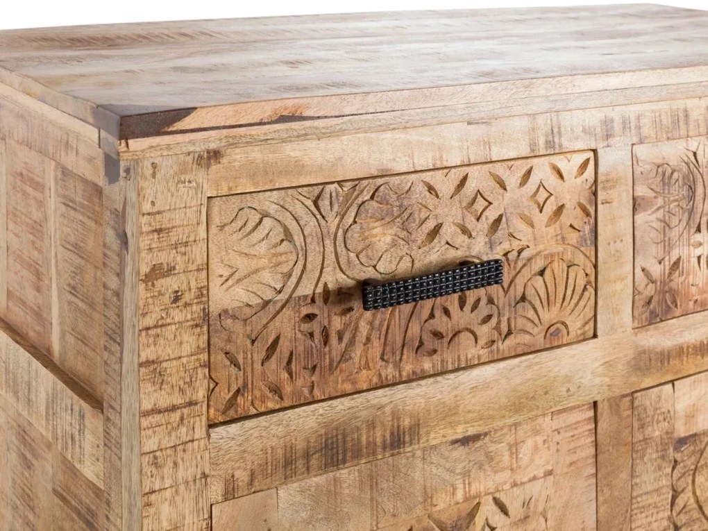 furniture-nabytek.cz - Masivní komoda Bombaj z mangového dřeva, lakovaná, hnědá – 90×42×80 cm