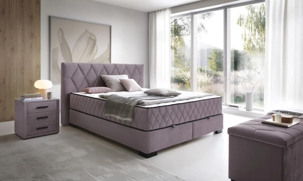 Posteľ Reve 180x200 cm, svetlo ružová