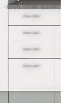 Dolná kuchynská skrinka Bianka 40D, 40 cm, biely lesk%