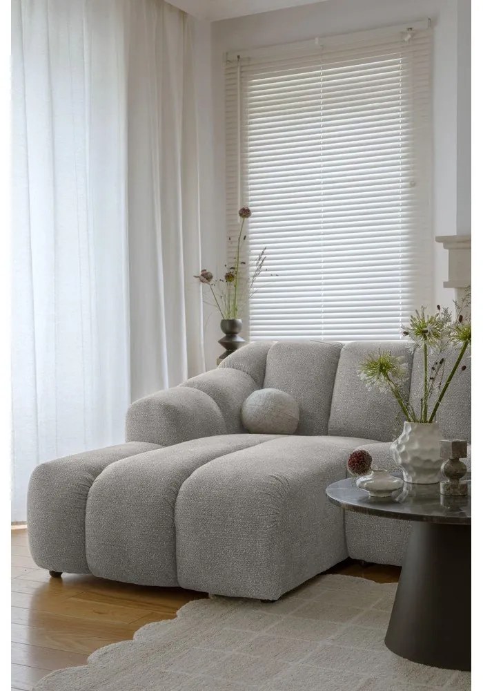 Svetlosivá rohová pohovka (ľavý roh/s leňoškou) Shell – Miuform