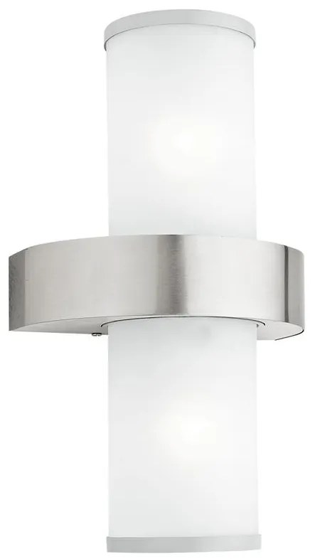 EGLO 86541 - vonkajšie nástenné svietidlo BEVERLY 2xE27/60W strieborná / biela