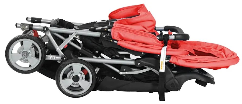 Súrodenecký kočík, oceľ, červeno čierny