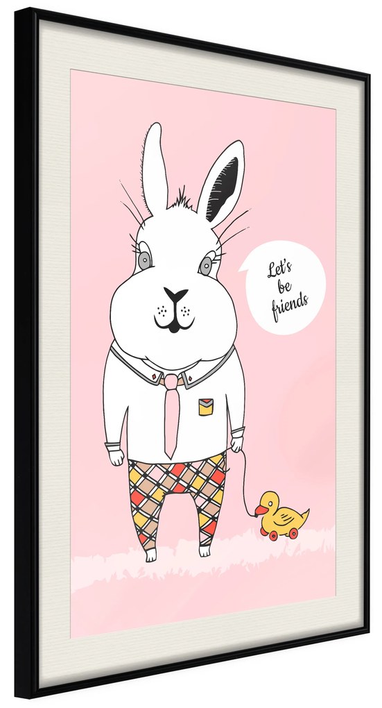 Artgeist Plagát - Rabbit's Friend [Poster] Veľkosť: 20x30, Verzia: Zlatý rám s passe-partout