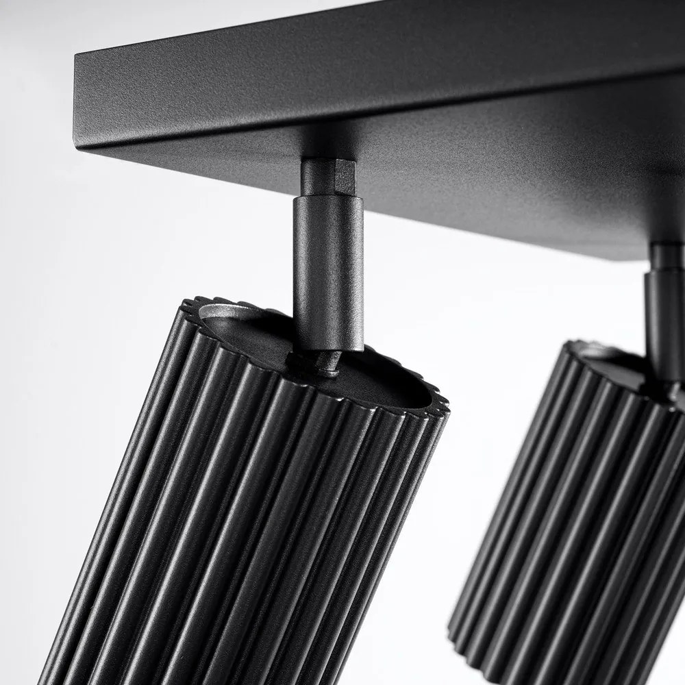 Čierne stropné svietidlo 25x25 cm Gleam – Sollux