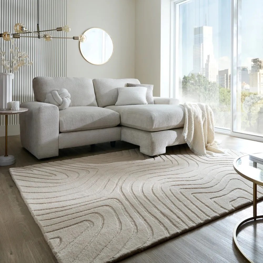 Krémový ručne tkaný vlnený koberec 200x290 cm Mesmerise Natural – Flair Rugs
