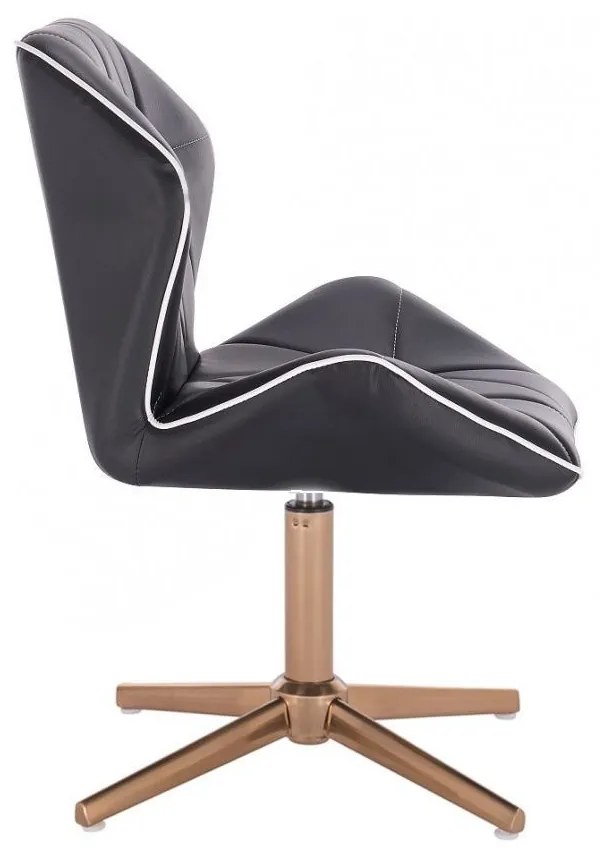 LuxuryForm DESIGN Stolička MILANO MAX na zlatom kríži - čierna