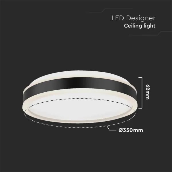 LED Stropné svietidlo LED/18W/230V 4000K pr. 35 cm čierna