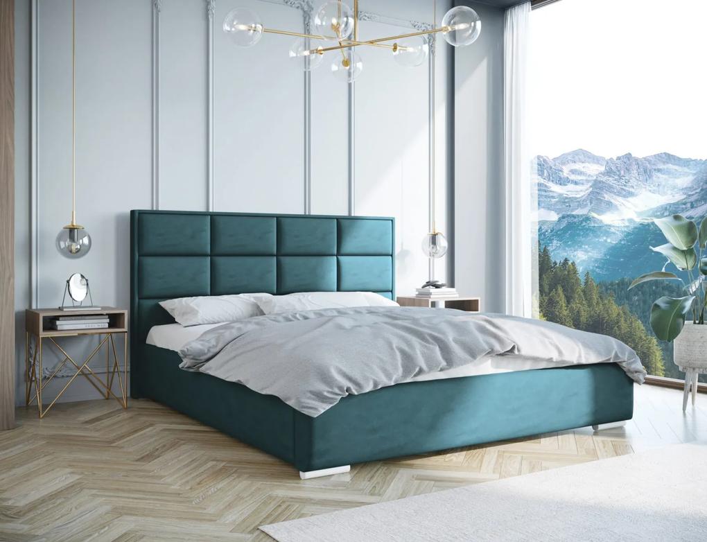 Luxusná čalúnená posteľ KEJA - Železný rám,140x200
