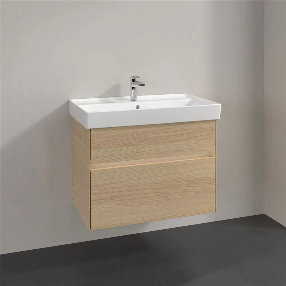 VILLEROY &amp; BOCH Collaro závesná skrinka pod umývadlo, 2 zásuvky, s LED osvetlením, 754 x 444 x 546 mm, Nordic Oak, C010B0VJ