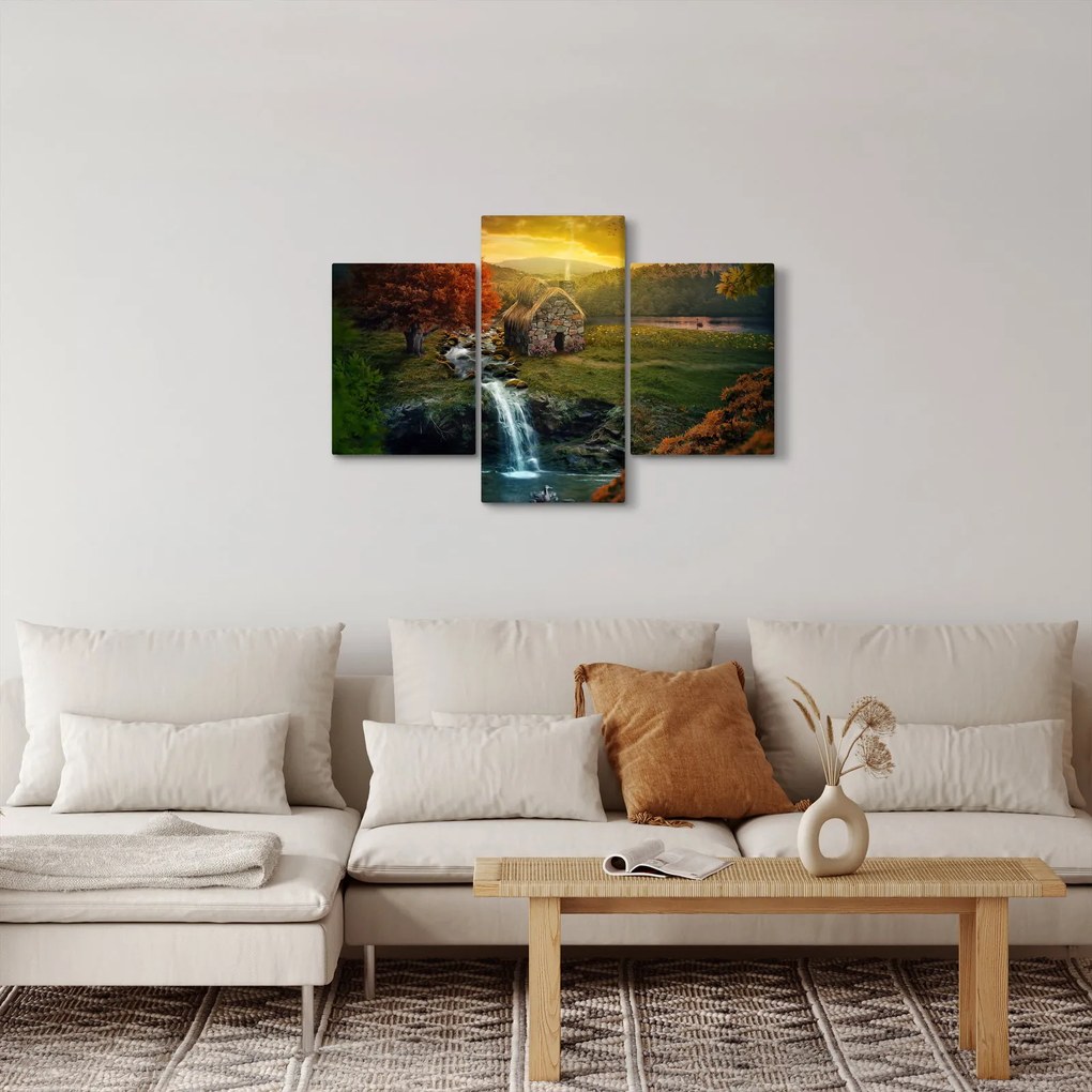 Obraz Chalupku v rozprávkovej krajine (90x60 cm)