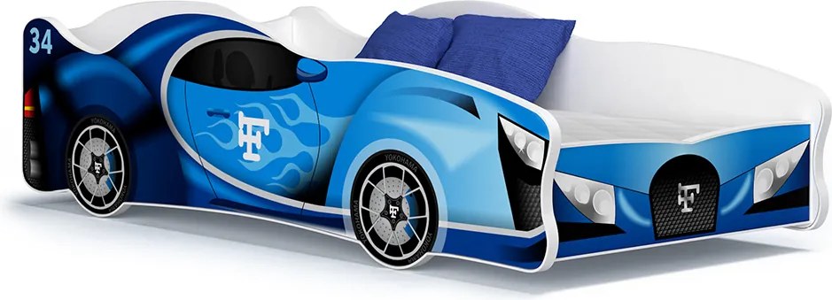 Detská posteľ auto LEWIS 160x80 cm - modrá (23)