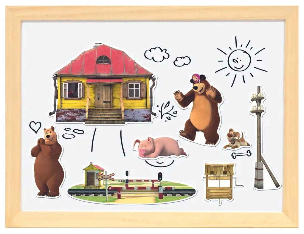 Bino Magnetická tabuľka Máša a medveď, 31 x 23,5 x 3,5 cm
