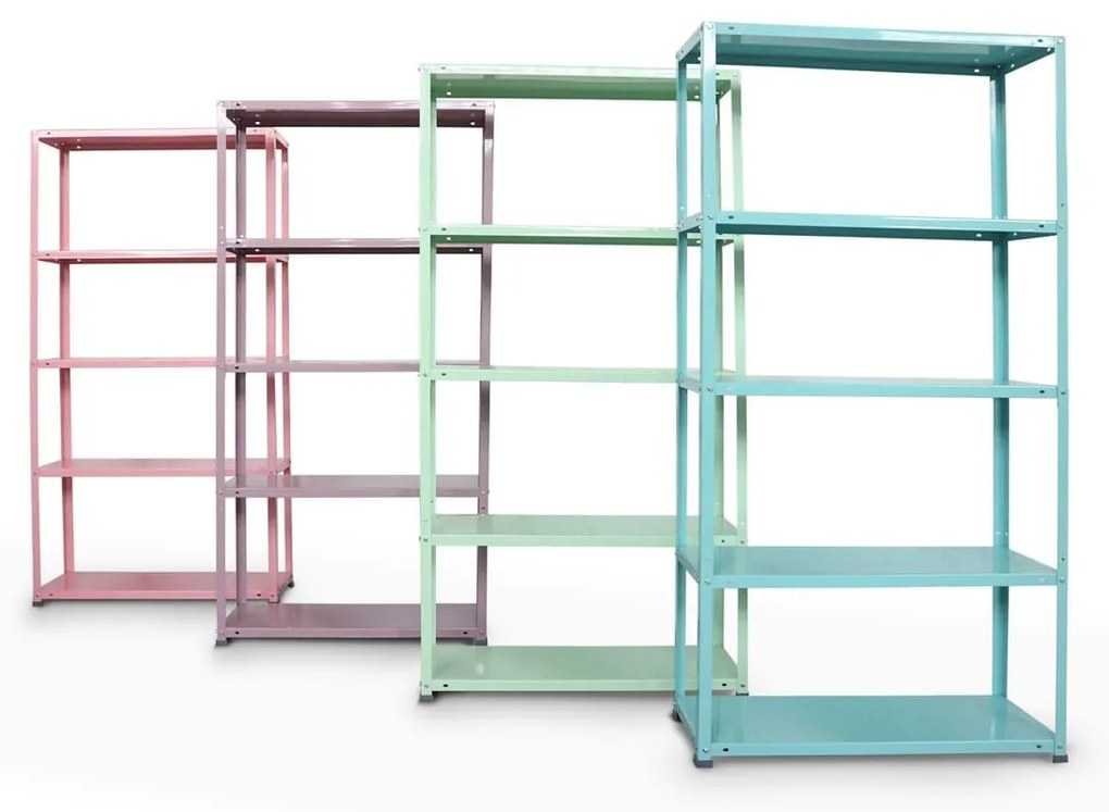 Zelený skrutkový kovový regál 180x90x30, 5 políc, nosnosť 80 kg na jednu policu