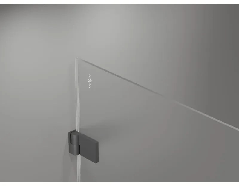Mexen Lunar-B Duo výklopný sprchový kút 85 x 85 cm, číre sklo, grafitová, 832-085L-085P-95-00