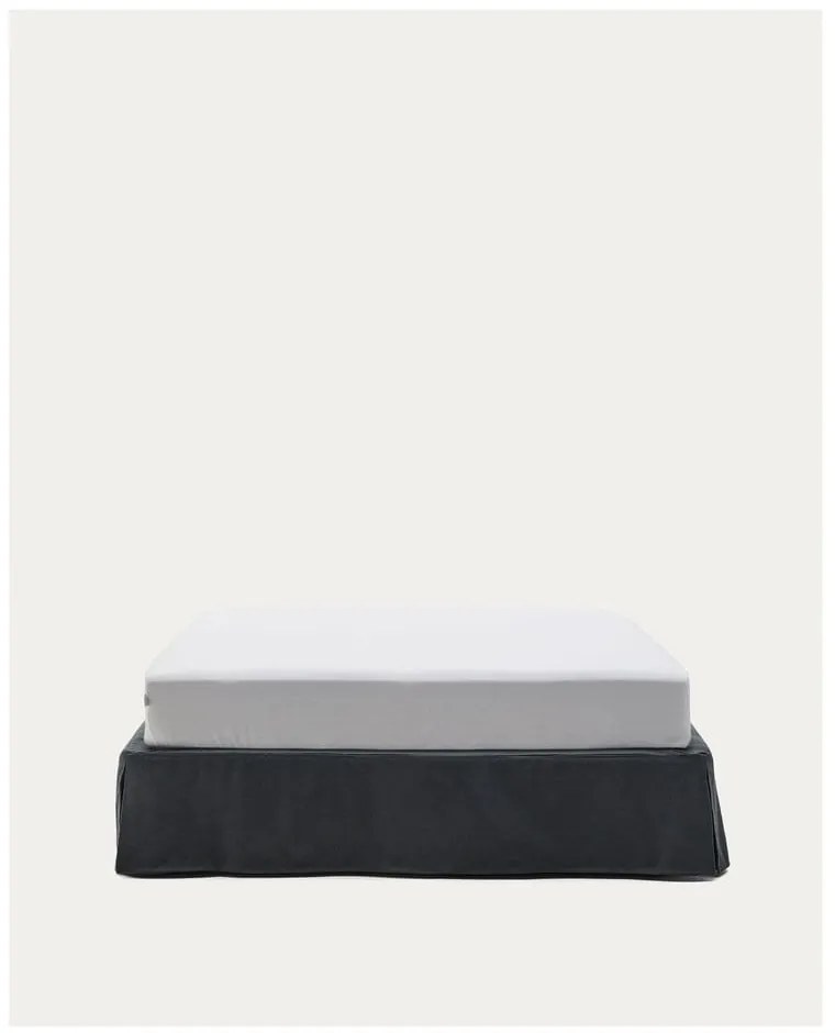 Antracitová čalúnená dvojlôžková posteľ 150x190 cm Jaira – Kave Home