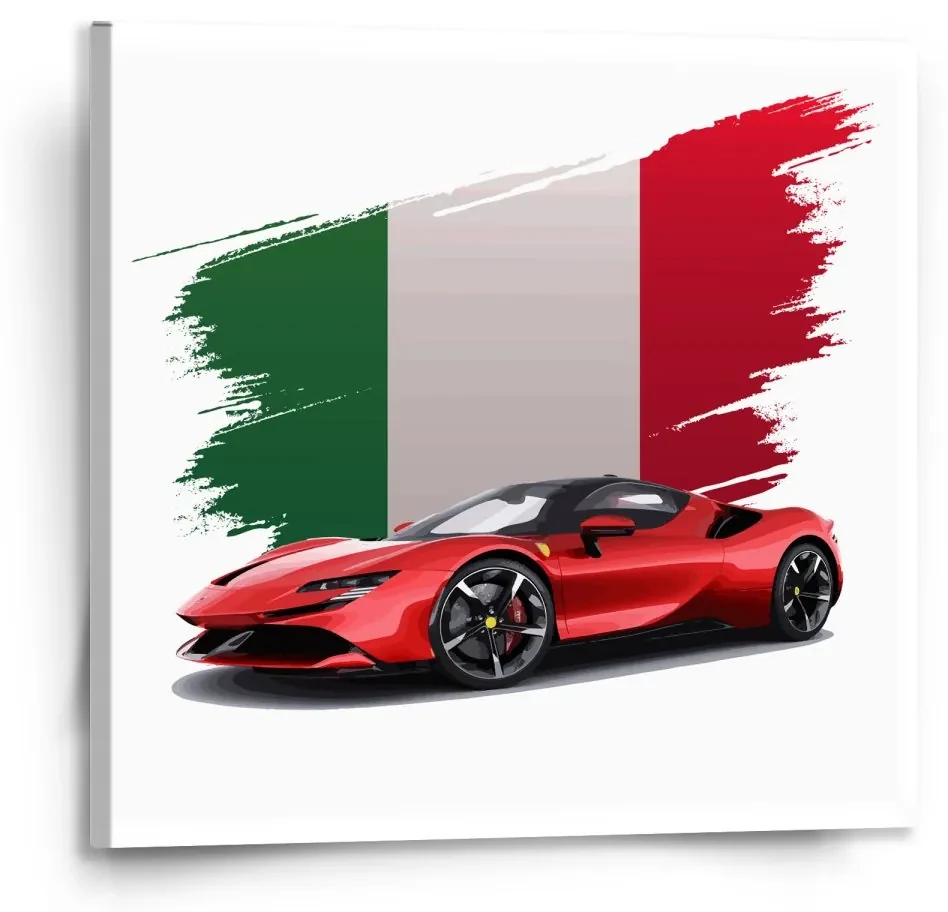 Sablio Obraz Ferrari Talianska vlajka - 110x110 cm