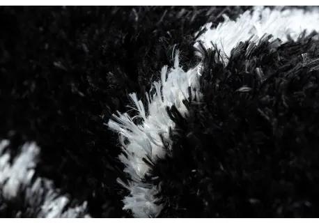 Koberec FLUFFY 2373 shaggy latková mreža antracit / biely Veľkosť: 80x150cm