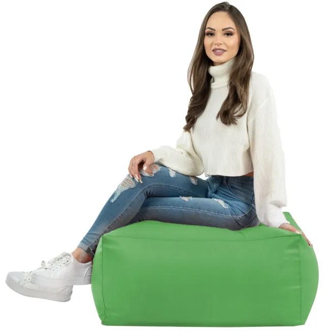 Taburetka zelená kocka ekokoža