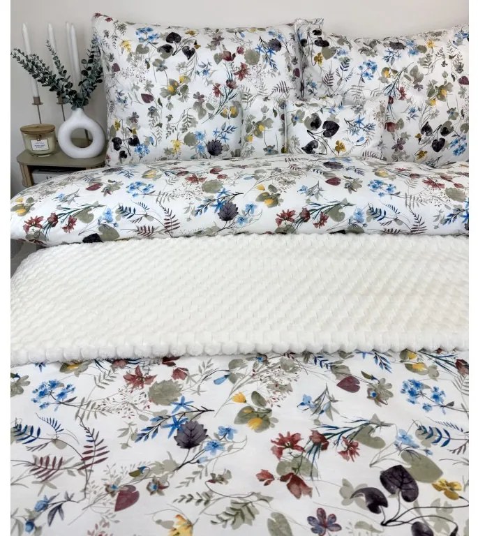 INTERMEDIC SK Posteľná obliečka Glory 140×200 / 70×90 – bavlna, botanický vzor, zips