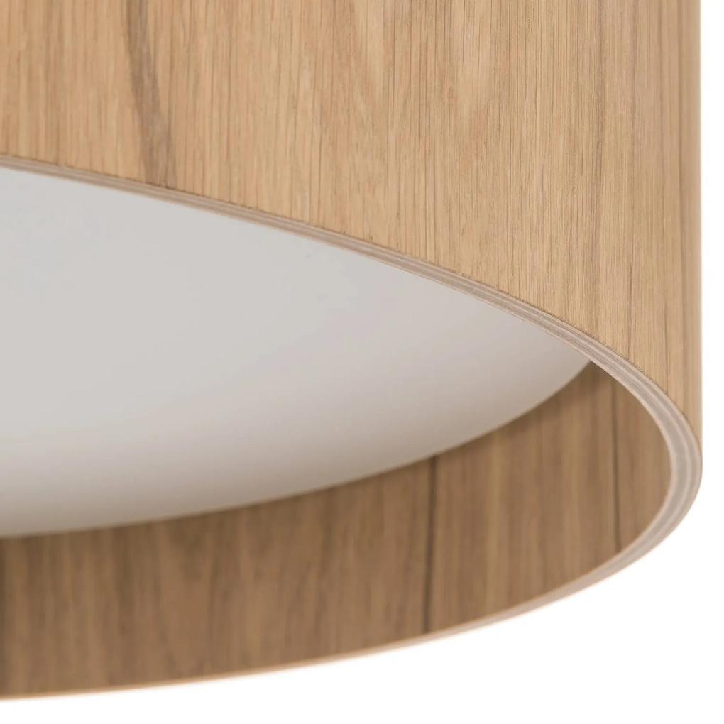 Okrúhle stropné LED Lara wood biely dub 55 cm