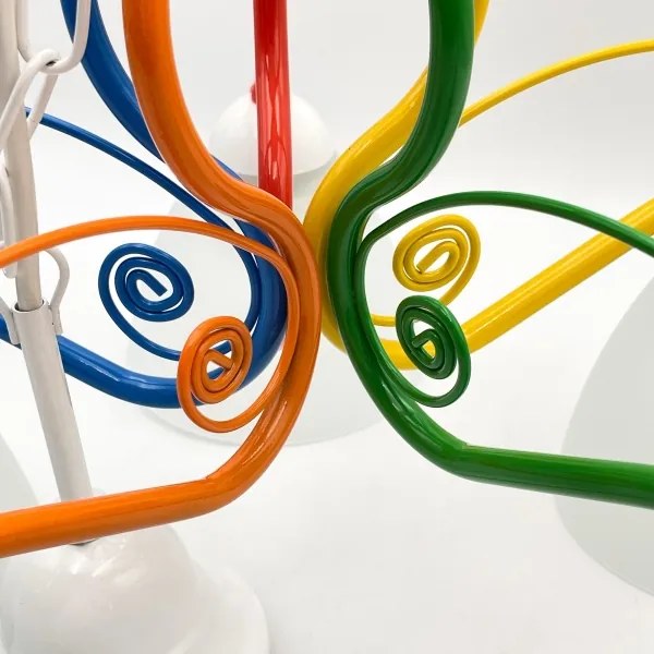 Luster na reťazi RETRO 5xE27/60W/230V biela/pestrofarebná