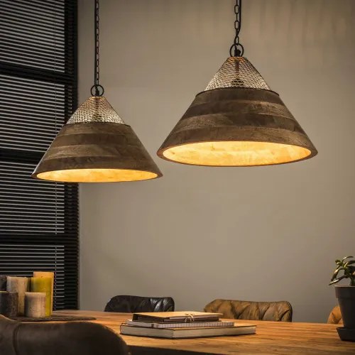 Luster 82-64 2 x Ø40cm Wooden mango shade - PRODUK JE SKLADOM - 1Ks - Komfort-nábytok